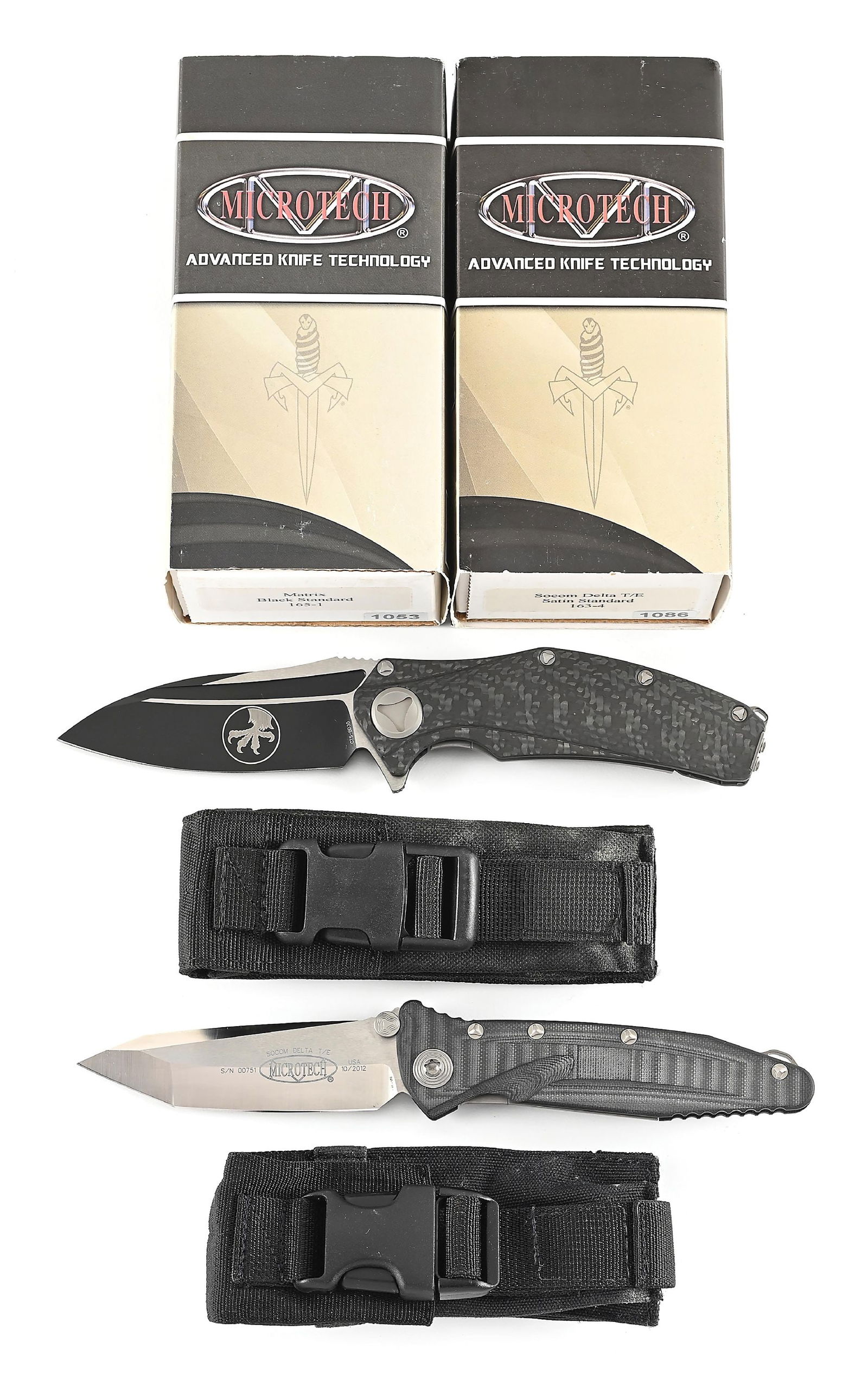 LOT OF 2: BOXED MICROTECH MATRIX AND SOCOM DELTA T/E. (1 of 10)