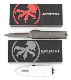 LOT OF 2: BOXED MICROTECH COMBAT TROODON AND EXOCET STORMTROOPER.