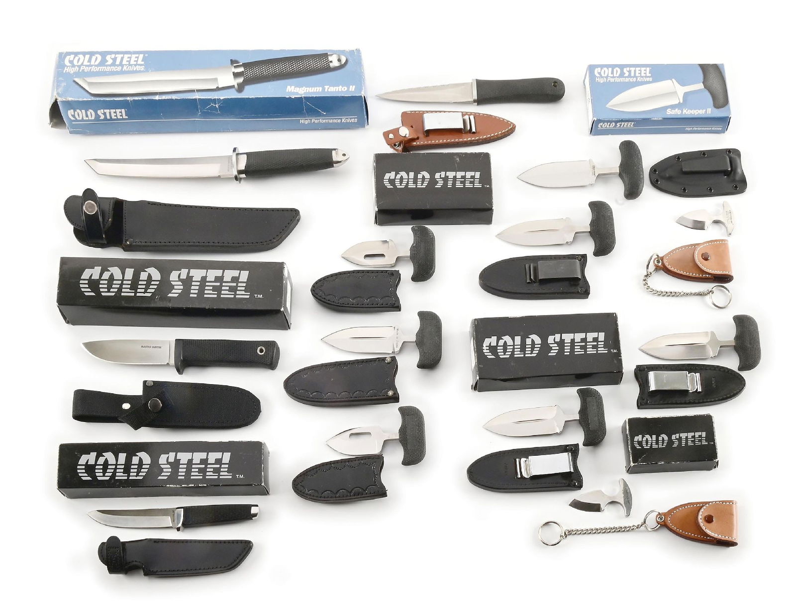 LOT OF 13 COLD STEEL FIXED BLADE KNIVES. (1 of 5)