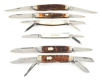 LOT OF 6 POCKET KNIVES INCLUDING ULSTER, WARD’S, AND CAMILLUS SWORD BRAND.