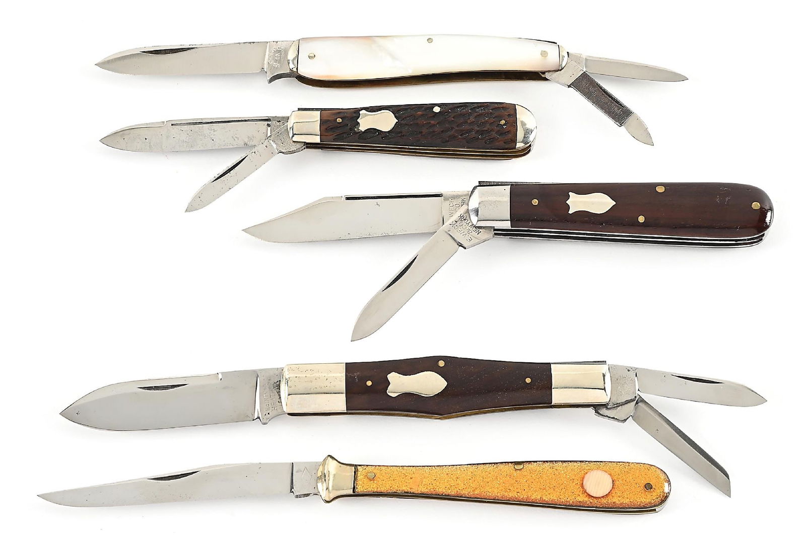 LOT OF 5: C. 1920S BAY STATE MFG., HEATHER MCINTOSH, ELECTRIC, E. WECK, AND IKCO BASEBALL POCKET (1 of 15)