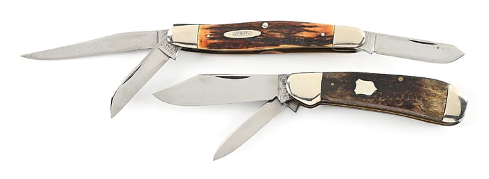 LOT OF 2: KA-BAR STAG STOCKMAN AND UNION CUT CO 1/2 CANOE JACK.