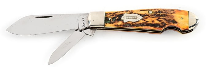 KA-BAR UNION CUTLERY CO. OLEAN, NY USA STAG HANDLE EZ OPEN JACK.