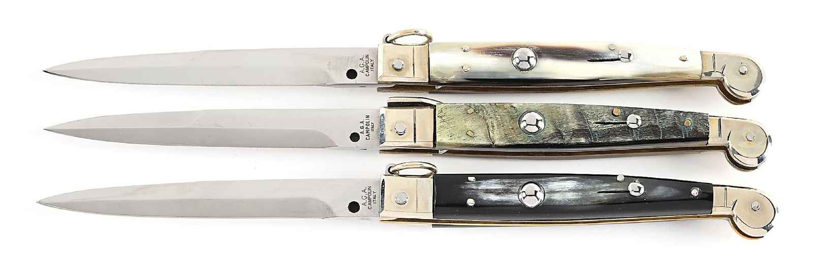 LOT OF 3: A.G.A. CAMPOLIN DISCONTINUED ITALIAN RAMSHORN AND BRAZILIAN COW HORN SICILIAN PICK LOCK (1 of 10)