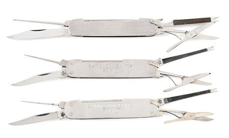 LOT OF 3: FLY FISHING KNIVES, HOFFRITZ, AND CASE XX STAINLESS CASE’S FLY FISHING KNIVES.