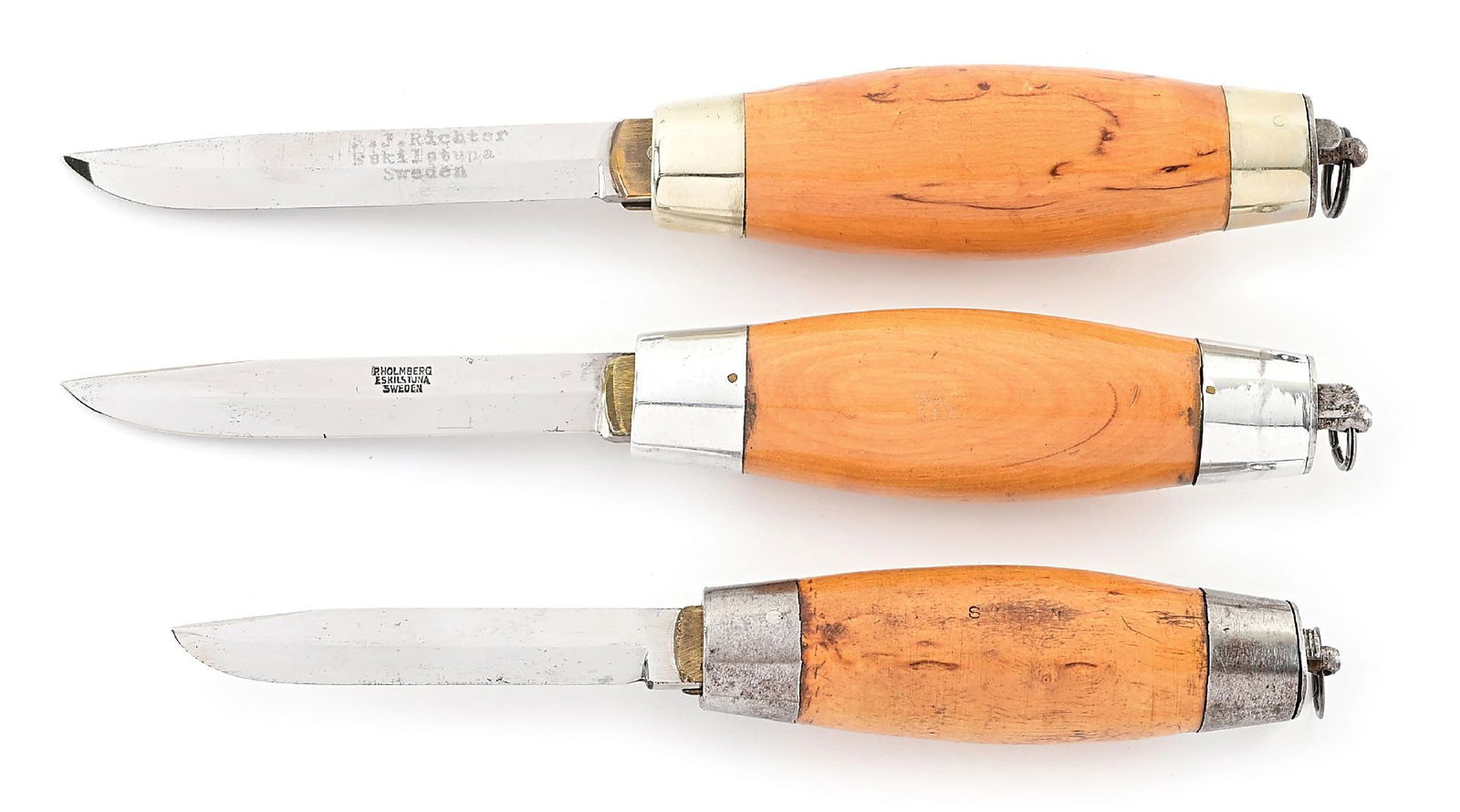 LOT OF 3: C. 1930S-40S SWEDISH BARREL SLOYD KNIVES. (1 of 10)