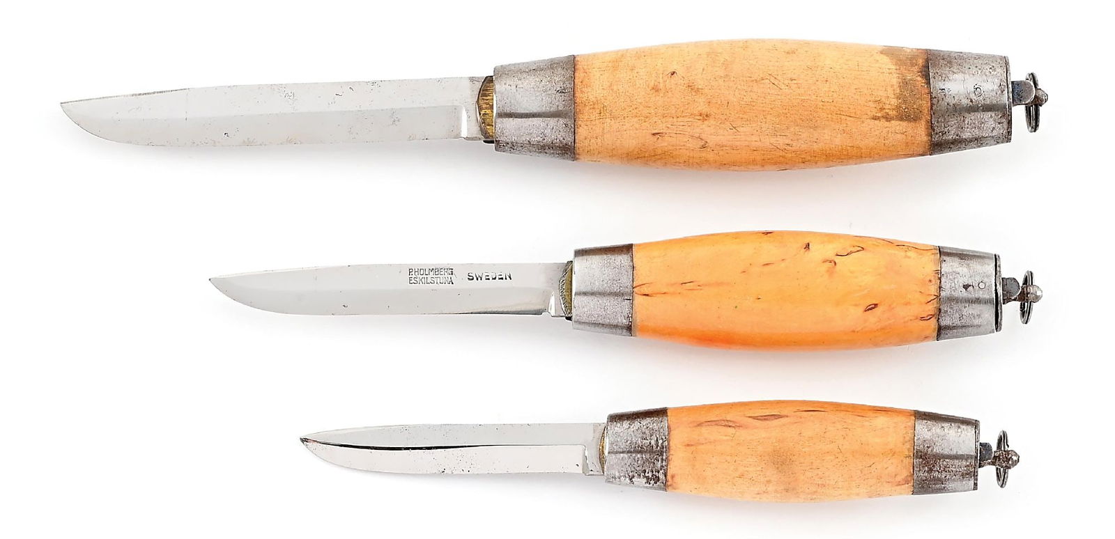 LOT OF 3: C. 1930S-40S SWEDISH BARREL SLOYD KNIVES. (1 of 9)