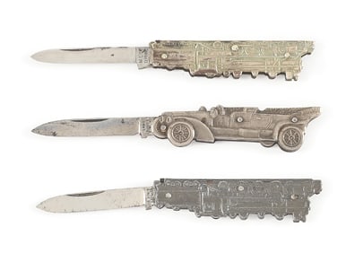 LOT OF 3: FIGURAL KNIVES.