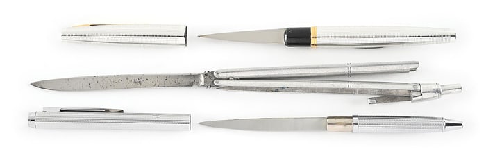 LOT OF 3: PENS WITH HIDDEN BLADES.
