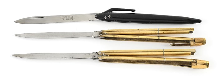 LOT OF 3: PENS WITH HIDDEN BLADES.