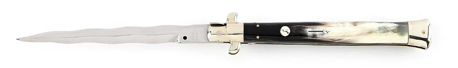 C.1950S M. ITALY INOX KRIS BLADE ITALIAN STILETTO PICK LOCK SWITCHBLADE WITH BRAZILIAN COW HORN (1 of 7)