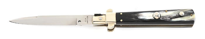 DISCONTINUED A.G.A. CAMPOLIN INOX ITALY ITALIAN FROSOLONE PICK LOCK STILETTO SWITCHBLADE WITH