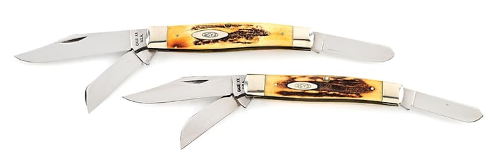 LOT OF 2: CASE XX USA 5375 AND CASE XX USA 5392 STAG STOCKMANS.