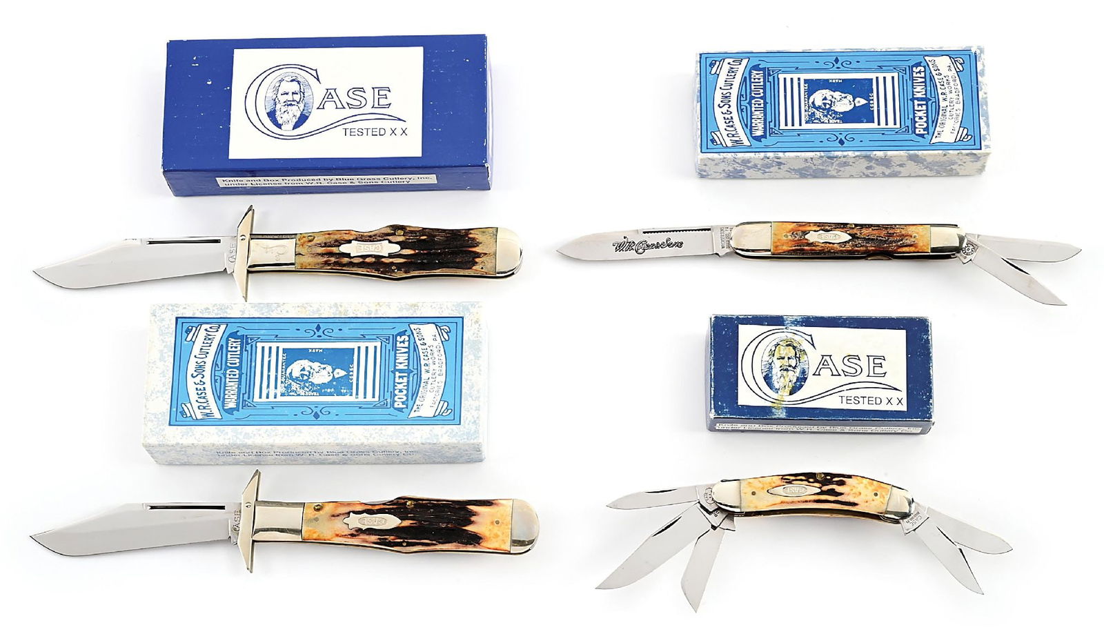 LOT OF 4: CASE CLASSIC STAG HANDLE FOLDING KNIVES IN THE ORIGINAL BOXES. (1 of 19)