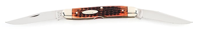 C. 1940-1964 CASE XX MUSKRAT PATTERN WITH RED BONE HANDLES.