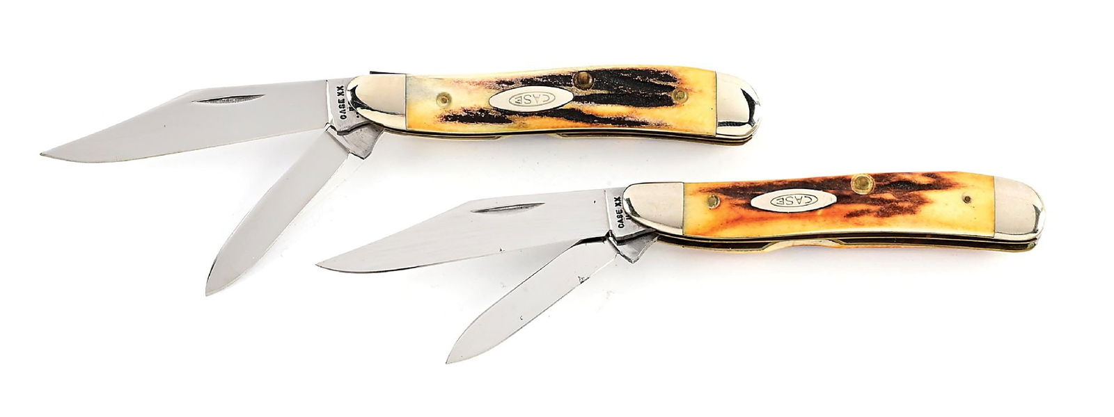 LOT OF 2: CASE XX USA 10 DOT 5220 STAG PEANUT, AND CASE XX USA 5220 STAG PEANUT. (1 of 9)