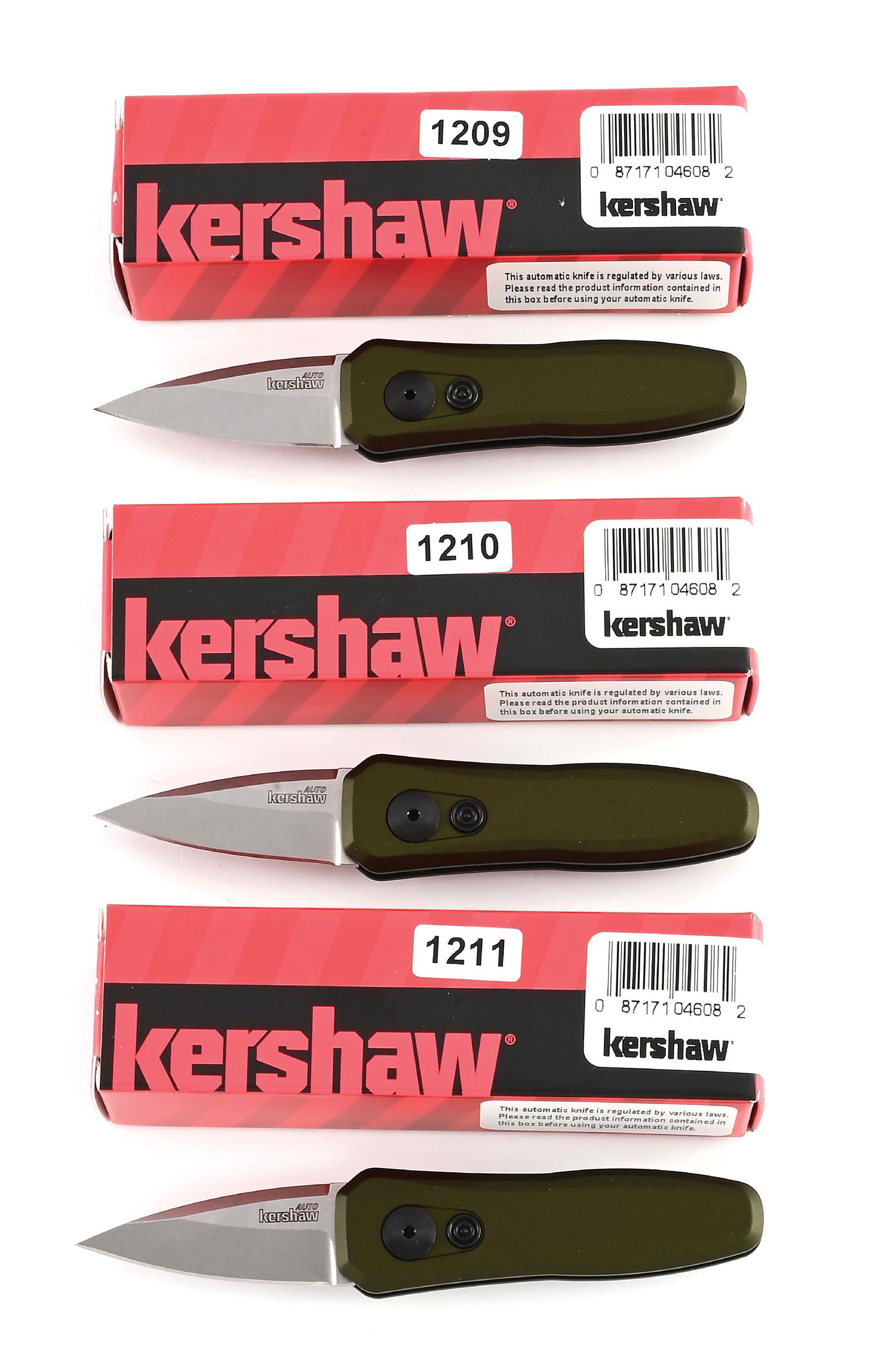 LOT OF 3: KERSHAW LAUNCH 4 PUSH BUTTON AUTOMATIC KNIVES. (1 of 16)