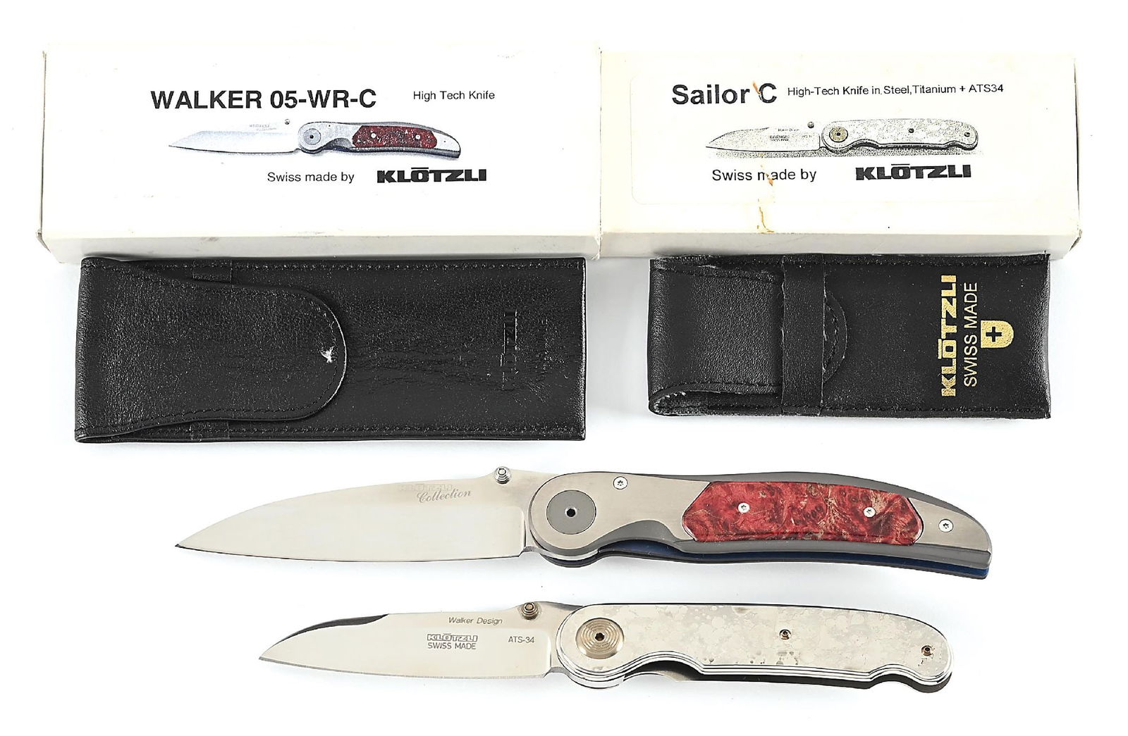LOT OF 2: WALKER KLOTZLI FOLDING KNIVES 05-WRC AND SAILOR C IN ORIGINAL BOXES (1 of 10)