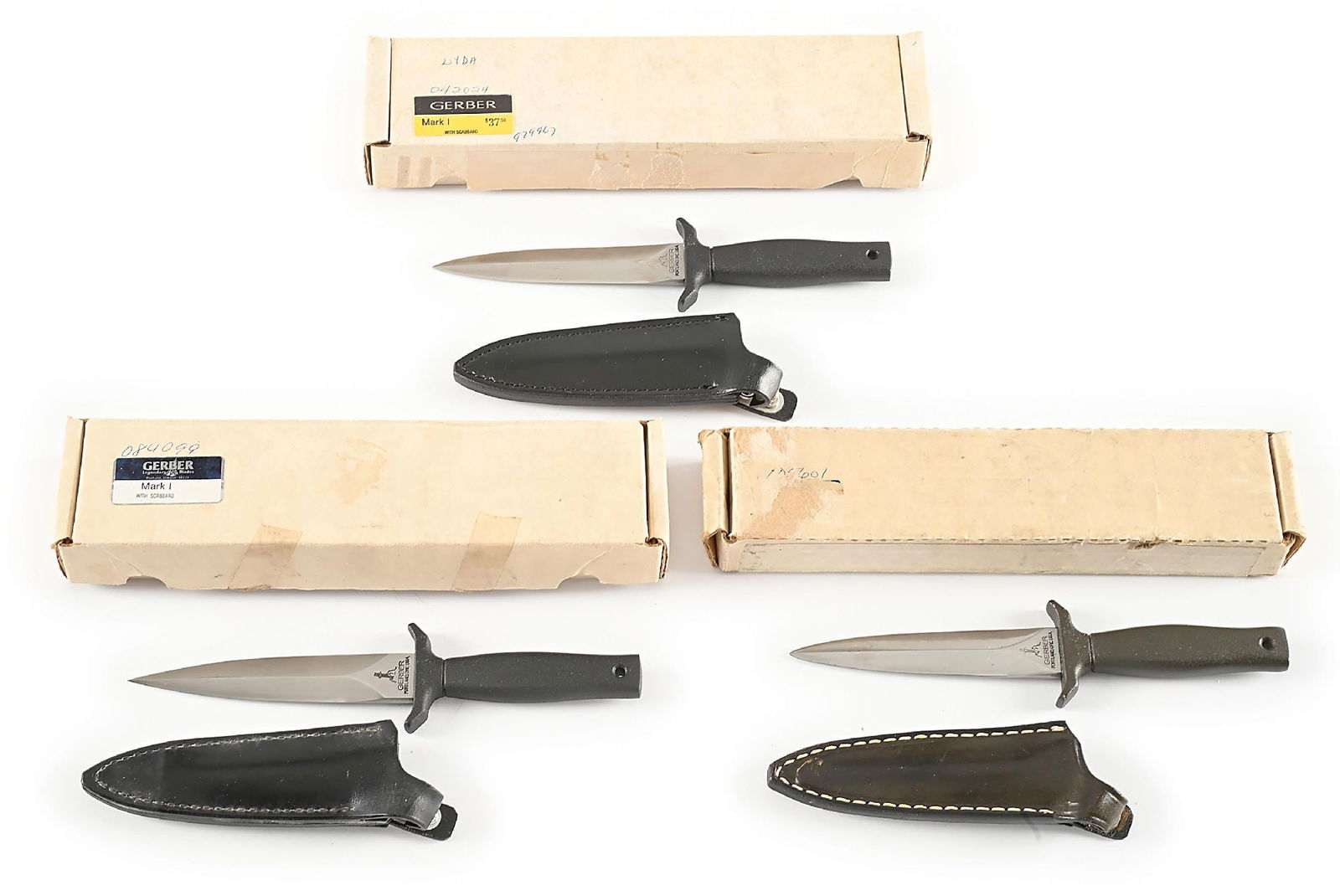 LOT OF 3: C. 1970S GERBER MKI BOOT KNIVES IN ORIGINAL BOXES. (1 of 9)