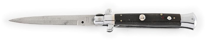 C.1950S CORICAMA MADE IN ITALY BAYONET BLADE ITALIAN PICK LOCK STILETTO SWITCHBLADE WITH BRAZILIAN