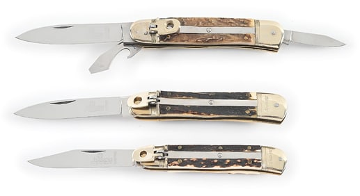 LOT OF 3: C.1960S-80S HUBERTUS SWITCHBLADES INCLUDING SPRINGER MARKED. SCOUT/UTILITY SWITCHBLADES.