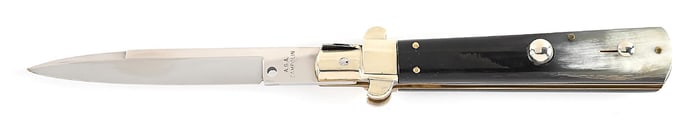 DISCONTINUED A.G.A. CAMPOLIN INOX ITALY ITALIAN FROSOLONE PICK LOCK STILETTO SWITCHBLADE WITH