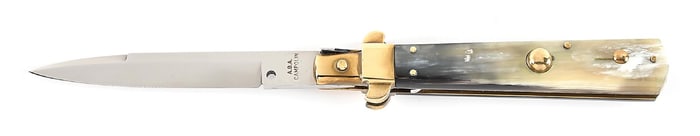 DISCONTINUED A.G.A. CAMPOLIN INOX ITALY ITALIAN FROSOLONE PICK LOCK STILETTO SWITCHBLADE WITH