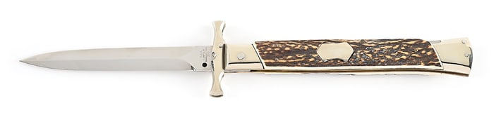 C. 2013 A.G.A. CAMPOLIN MANIAGO ITALY ITALIAN STILETTO BAT WING SWING GUARD LOCK BACK SWITCHBLADE