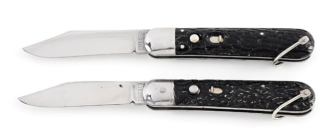 LOT OF 2: PRESTO M2 PARATROOPER SWITCHBLADE KNIVES.