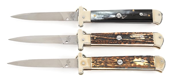 LOT OF 3: A.G.A. CAMPOLIN DISCONTINUED ITALIAN BRAZILIAN COW HORN AND STAG IL FRANCESE RING PULL