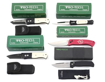 LOT OF 5: PRO TECH SWITCHBLADE KNIVES.