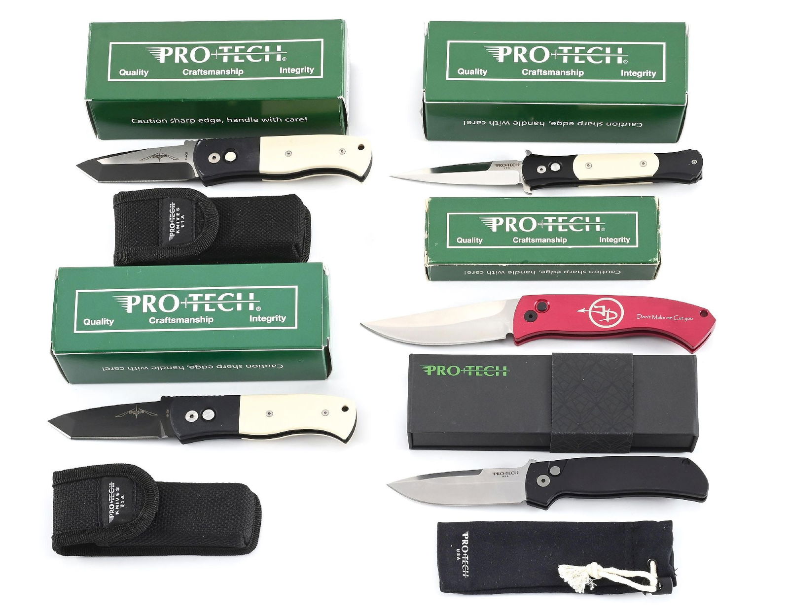 LOT OF 5: PRO TECH SWITCHBLADE KNIVES. (1 of 10)