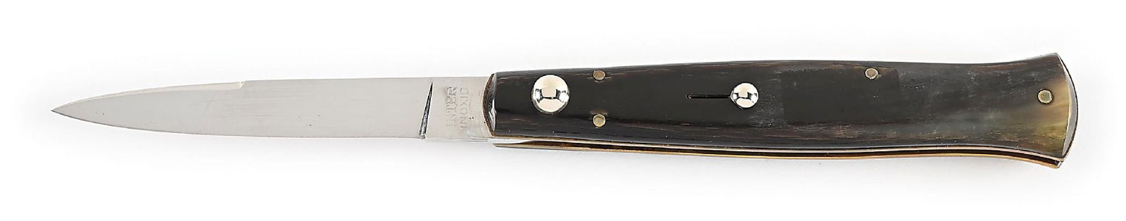 INTER INOX PATENT PUSHBUTTON SWITCHBLADE BO/BC HORN HANDLES. (1 of 7)