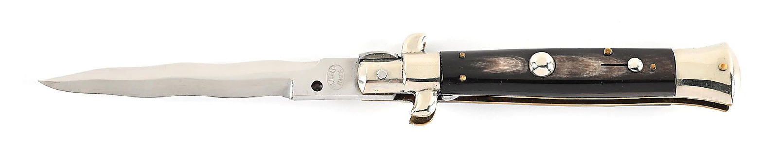 C.1950S M. ITALY INOX (IN AN OVAL) KRIS BLADE ITALIAN STILETTO PICK LOCK SWITCHBLADE WITH BRAZILIAN (1 of 6)