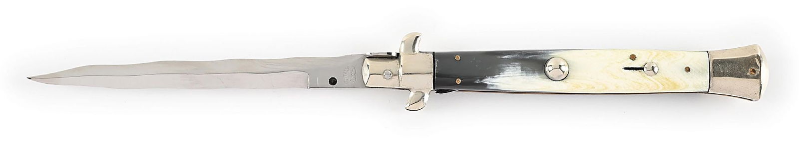 C.1950S M. ITALY INOX KRIS BLADE ITALIAN STILETTO PICK LOCK SWITCHBLADE WITH BLONDE BRAZILIAN COW (1 of 6)