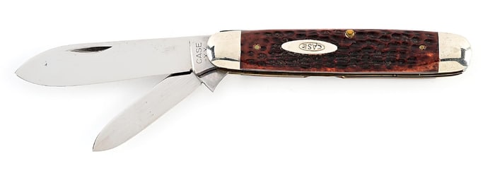 C. 1940-1964 CASE XX 6294 BIG CIGAR SALESMAN’S SAMPLE WITH JIGGED BONE HANDLES.