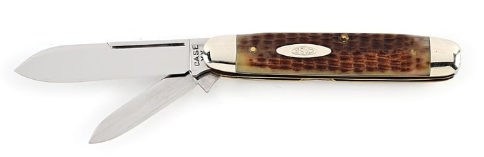 C. 1940-1964 CASE XX6294 LP LARGE CIGAR PATTERN WITH GREEN BONE HANDLES.