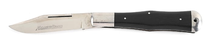 MILLER BROS. ETCHED LARGE COKE BOTTLE FOLDING HUNTER.