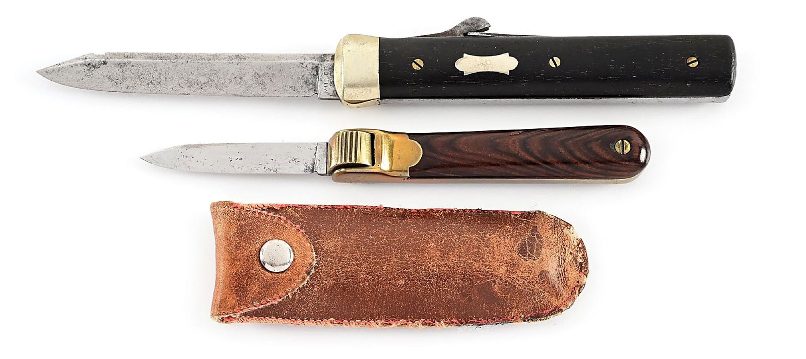 LOT OF 2: MILLER BROS. AND NOVELTY PAT. NOV 11-84 GRAVITY KNIVES (1 of 8)