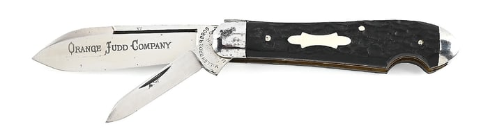 ETCHED MILLER BROS. CUT CO. MERIDEN EZ OPEN TEAR DROP.