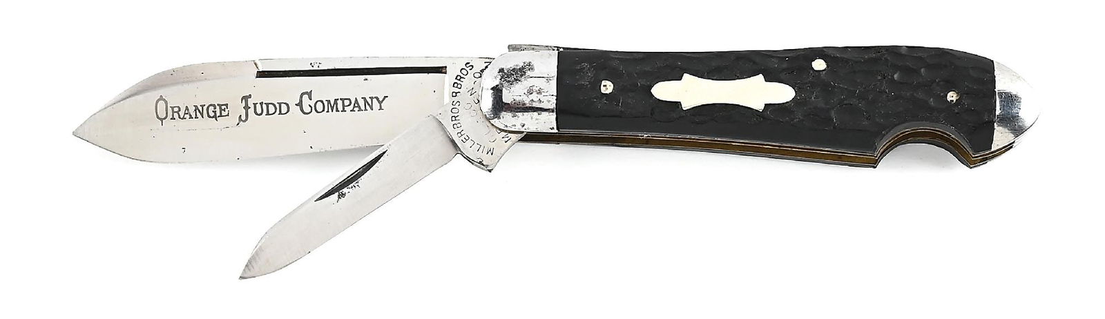 ETCHED MILLER BROS. CUT CO. MERIDEN EZ OPEN TEAR DROP. (1 of 7)