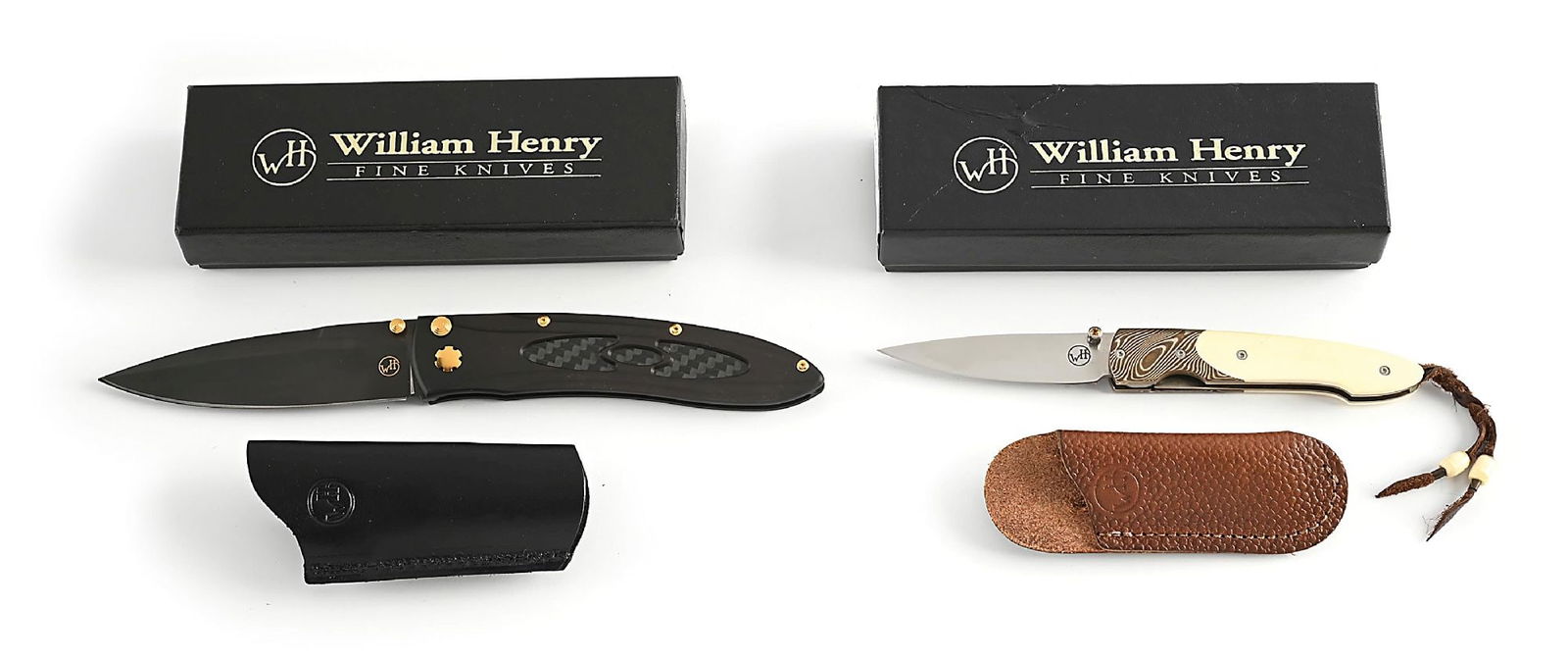 LOT OF 2: WILLIAM HENRY L20-PC1 SPECTRUM AND T10 TWIST FOLDING KNIVES. (1 of 9)