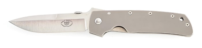 ROBERT TERZUOLA ATCF TITANIUM HANDLE TITANIUM LINER LOCK FOLDER.
