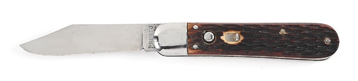 C. 1930S-40’S PRESTO MADE IN USA, GEO. SCHRADE BRIDGEPORT, CONN. JIGGED BONE HANDLE M2