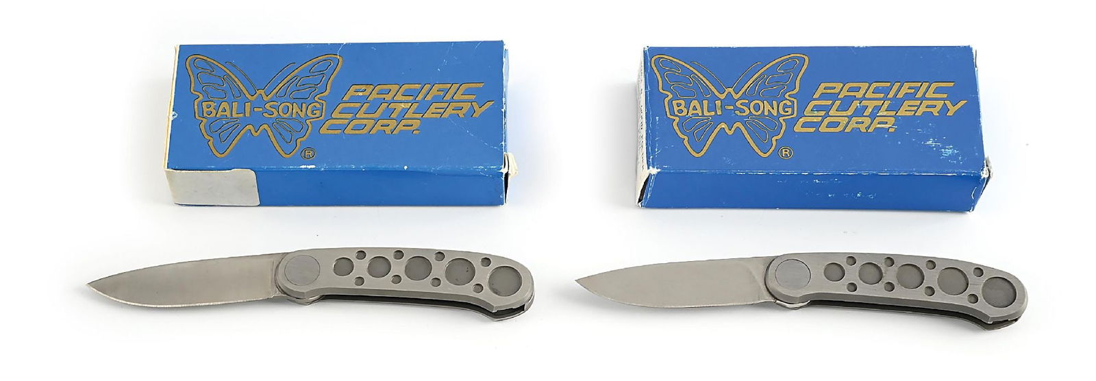 LOT OF 2: PACIFIC CUTLERY CORP. BARRY WOOD FOLDERS MODEL 983 IN ORIGINAL BOXES. (1 of 9)