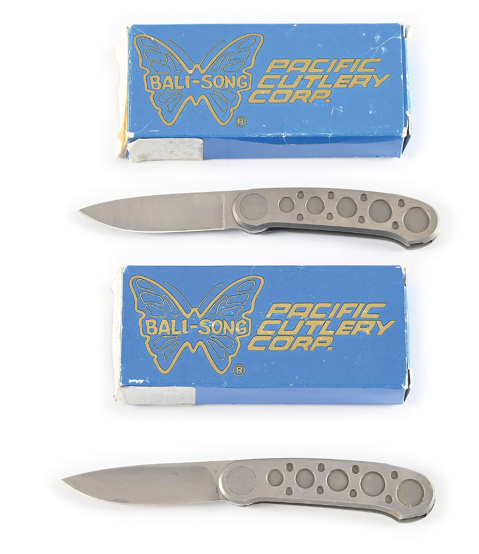 LOT OF 2: PACIFIC CUTLERY CORP. BARRY WOOD FOLDERS MODEL 983 IN ORIGINAL BOXES. (1 of 10)