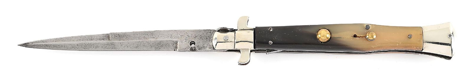 RARE C.1920S-30S UNMARKED ITALIAN STILETTO FLAT GUARD PICK LOCK WASP BODY SWITCHBLADE WITH BRAZILIAN (1 of 5)