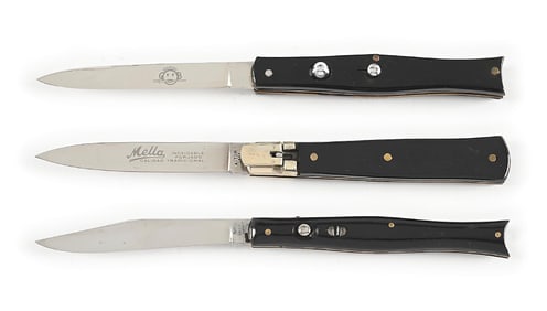 LOT OF 3: GERMAN AND SPANISH FISH TAIL AITOR SWITCHBLADES, BONSA