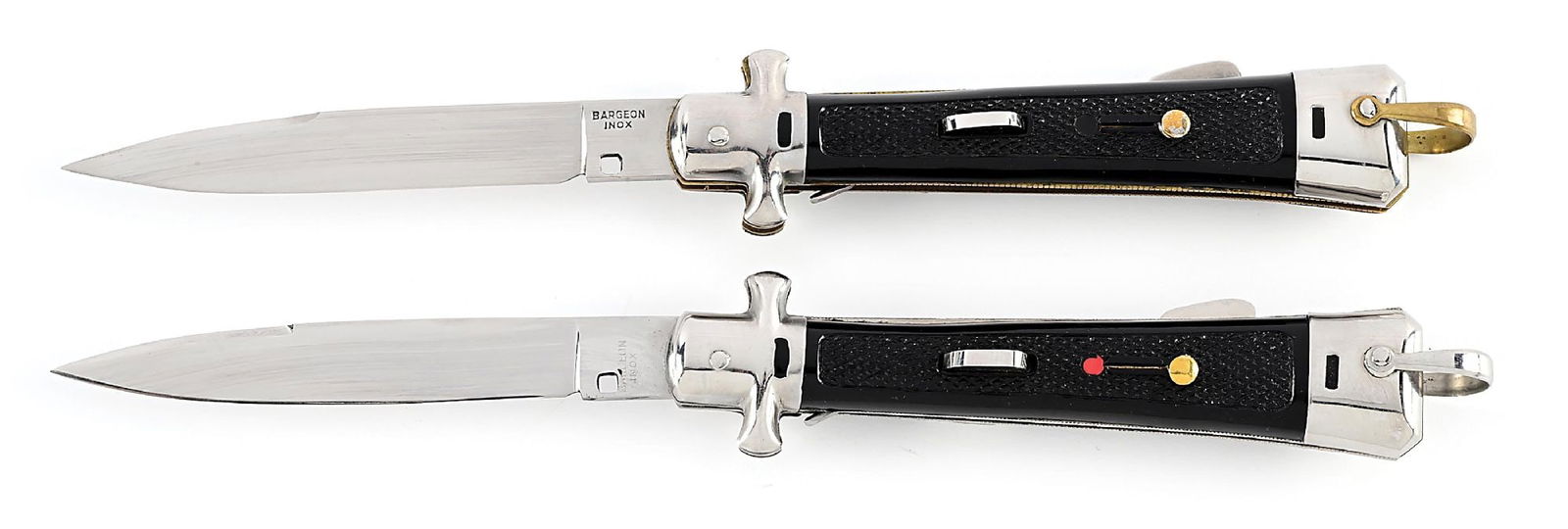 LOT OF 2: C. 1960S FRENCH BARGEON LOCK BACK STILETTO SWITCHBLADES. (1 of 10)