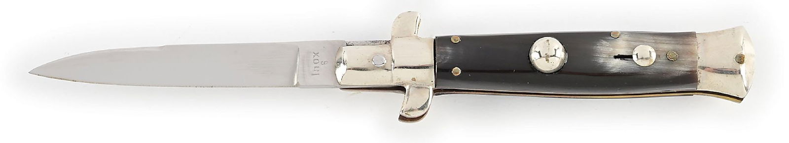 C. 1960S INOX 6 BO/BC ITALIAN STILETTO SWITCHBLADE WITH BRAZILIAN COW HORN HANDLES. (1 of 7)